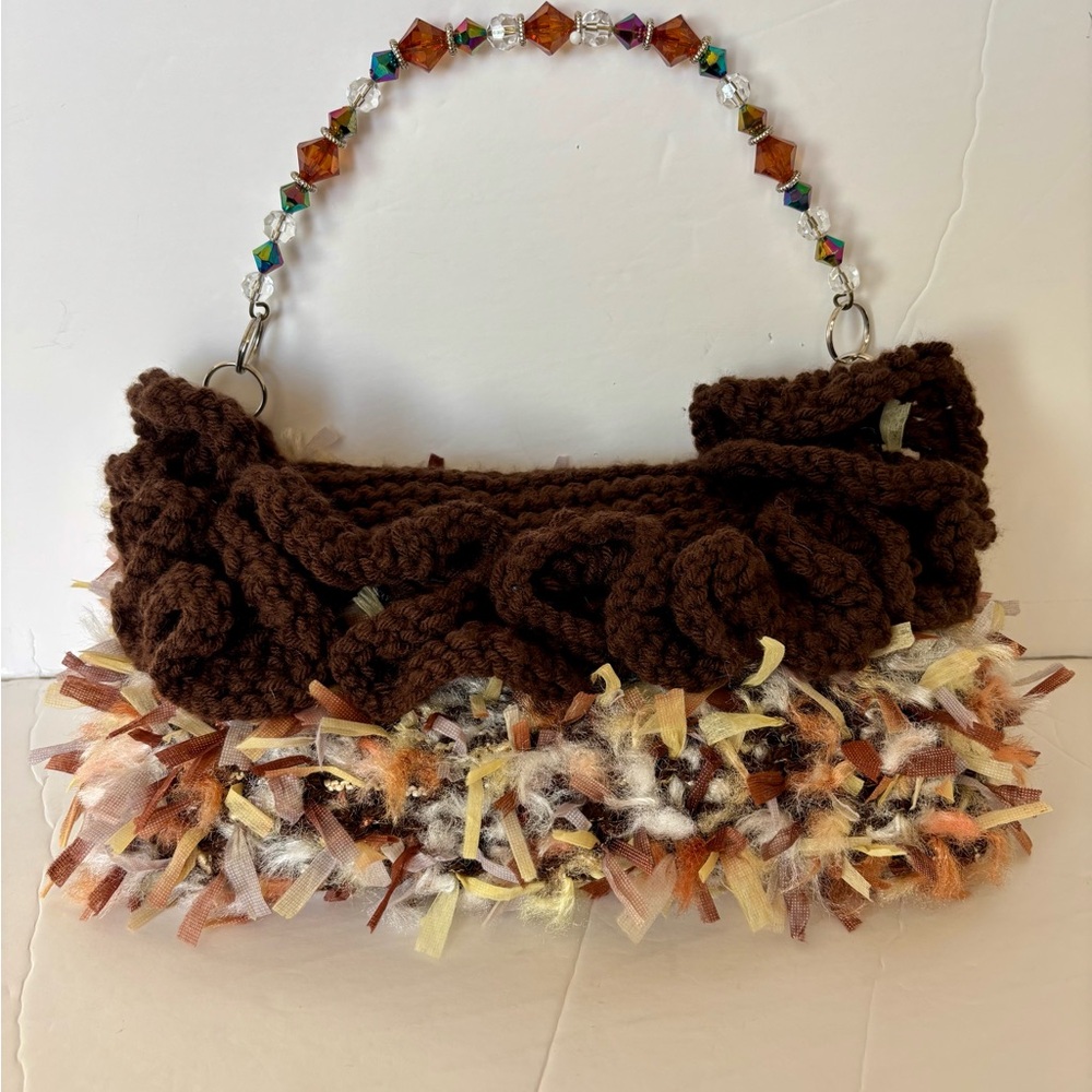 Handcrafted Brown and Multicolor Women's Bag